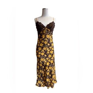 Bailey Rose XS - Brown and Yellow maxi dress